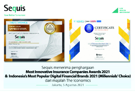 thumbnail for Most Innovative Insurance Companies Awards 2021 & Indonesia’s Most Popular Digital Financial Brands 2021 (Millennials’ Choice) for Sequis Life